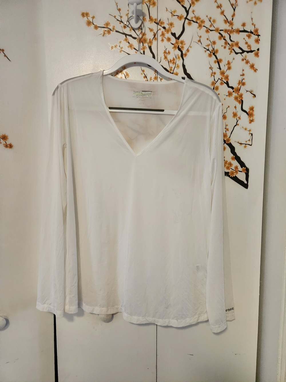 jamie sadock White V-Neck Long Sleeve Top